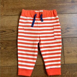 Baby Boden Orange Striped Sweatpants Size 6-9 months